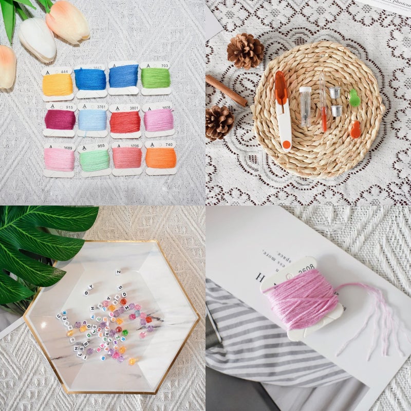 Athena's Elements 276Pcs Embroidery Kit, Cross Stitch Kits, Friendship Bracelet String Kit with Organizer Box-Included 100pcs Friendship Bracelet Floss Thread, Cross Stitch Kits, Gifts - Image 5